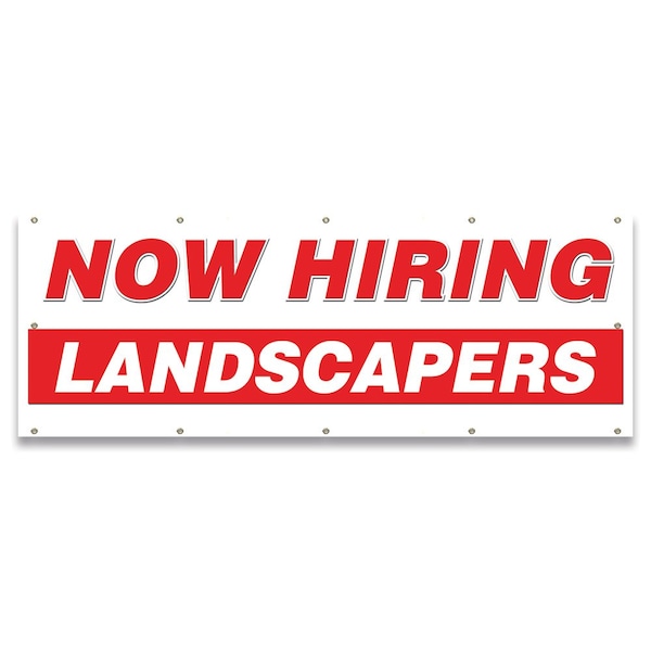Now Hiring Landscapers Banner Apply Inside Accepting Application Single Sided